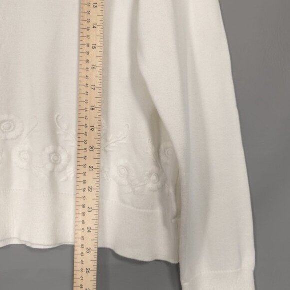Brooks Brothers Red Fleece Women's Knit Sweater Ivory Embroidered Floral Size XL - Picture 5 of 9